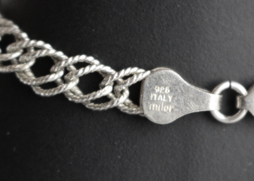 Milor Sterling Silver Diamond Cut Double Link Bracelet