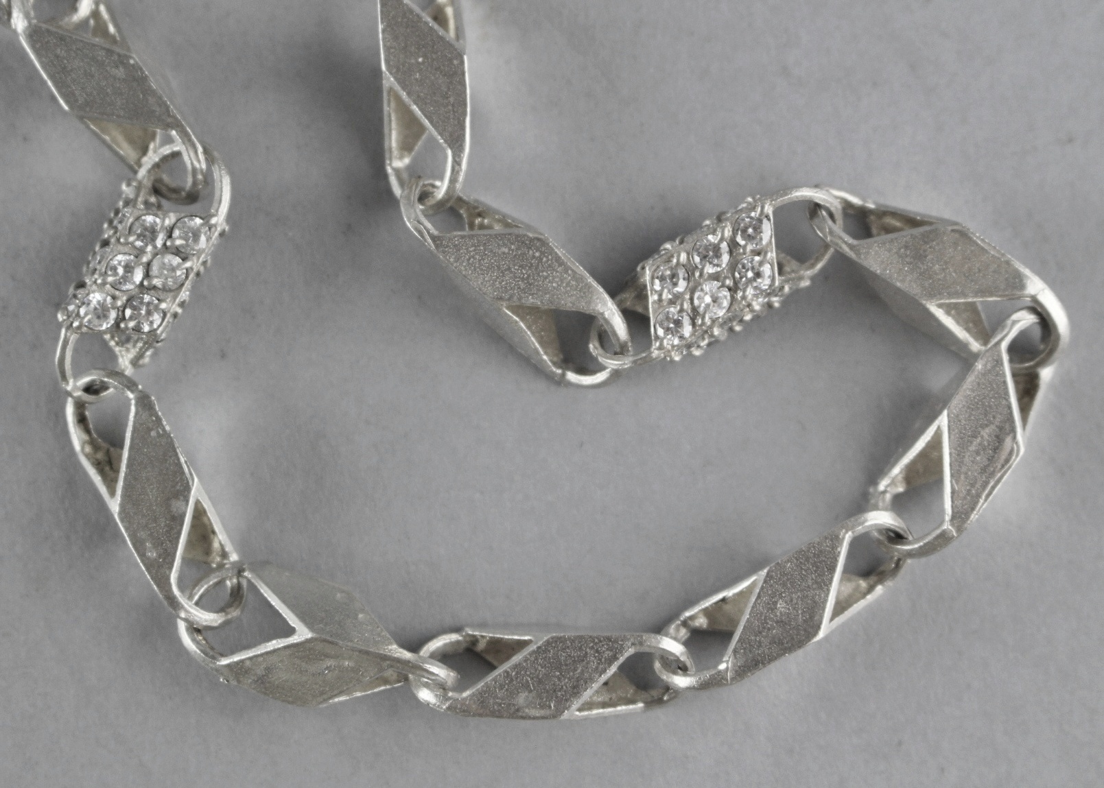 Unusual Ross Simons 25" Sterling Chain Studded w/ Cubic Zirconia