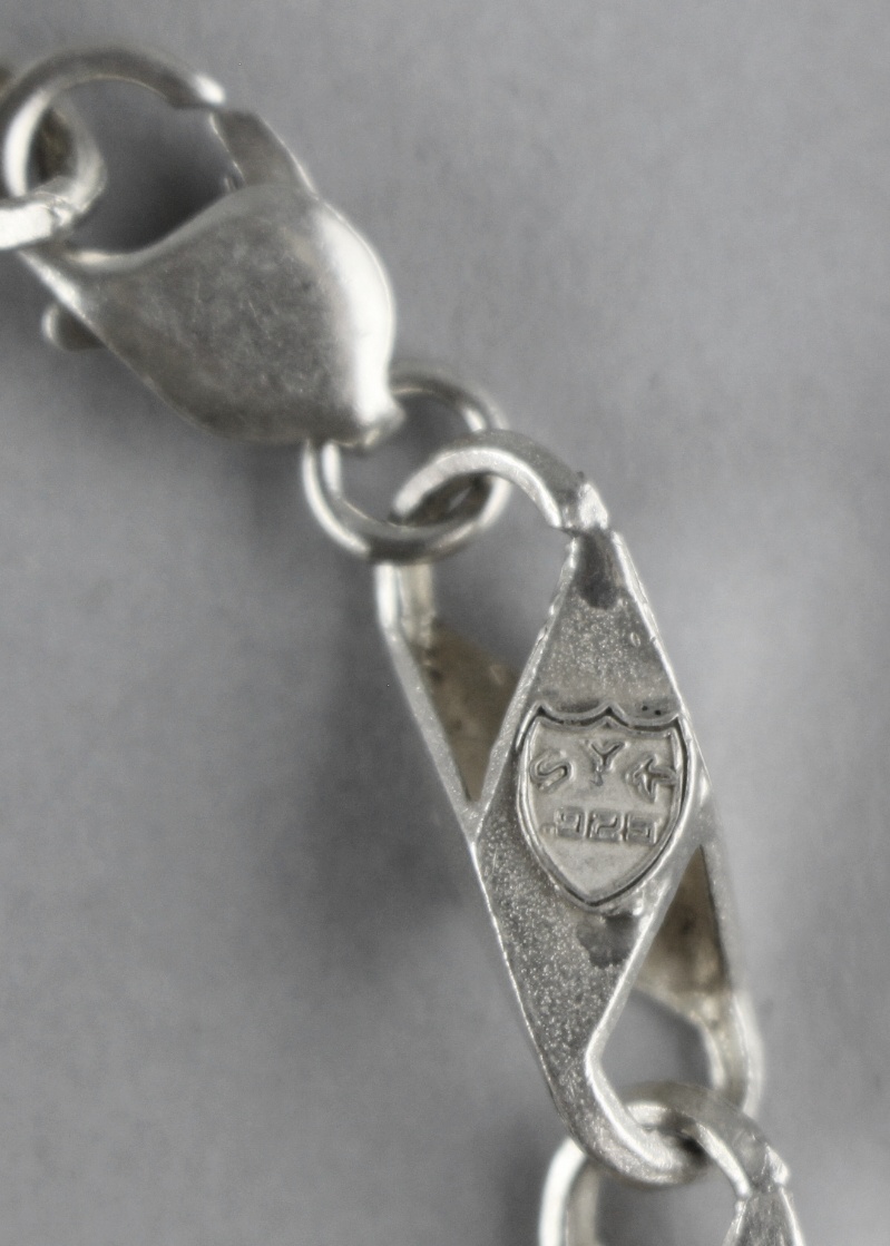 Unusual Ross Simons 25" Sterling Chain Studded w/ Cubic Zirconia