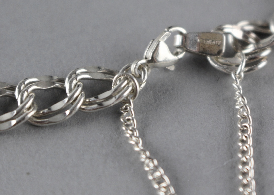 Sterling Silver Double Curb Chain 7" Bracelet