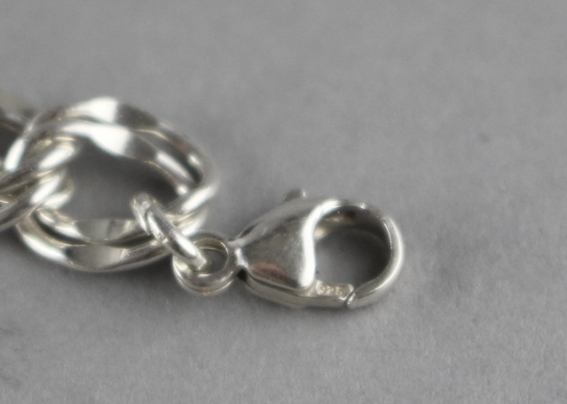 Sterling Silver Double Curb Chain 7" Bracelet