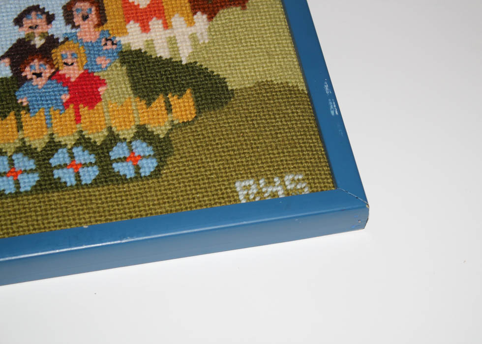 Two Vintage Framed Needlepoint Panels