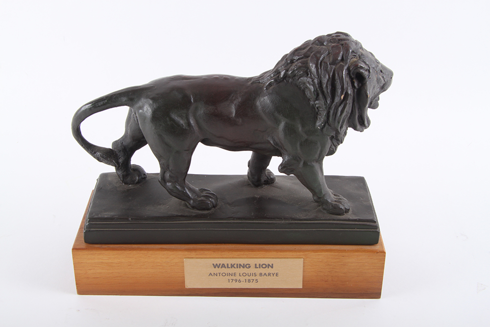 Vintage Antoine Louis Bayre Replica Plaster "Walking Lion"