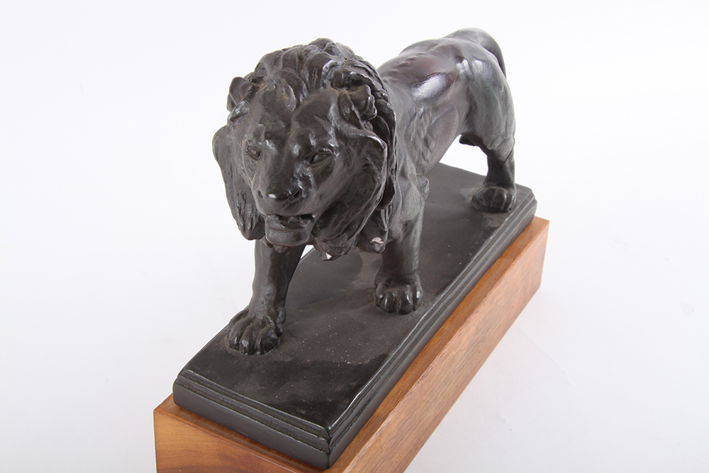 Vintage Antoine Louis Bayre Replica Plaster "Walking Lion"