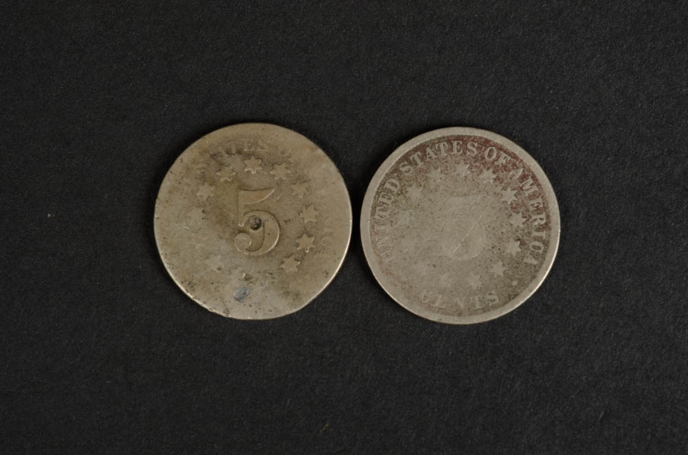 Pair of Shield Nickels