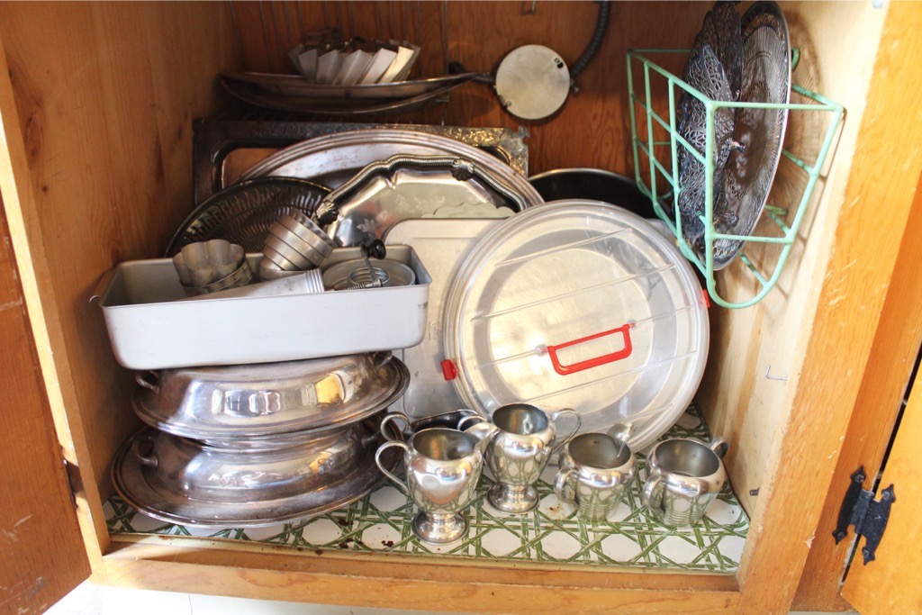 Large Collection of Vintage Silver Plate Items and Cookware