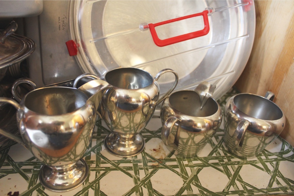 Large Collection of Vintage Silver Plate Items and Cookware