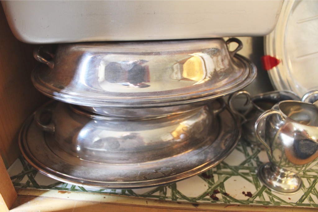 Large Collection of Vintage Silver Plate Items and Cookware
