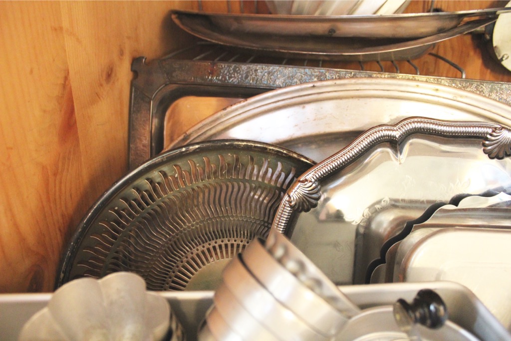 Large Collection of Vintage Silver Plate Items and Cookware