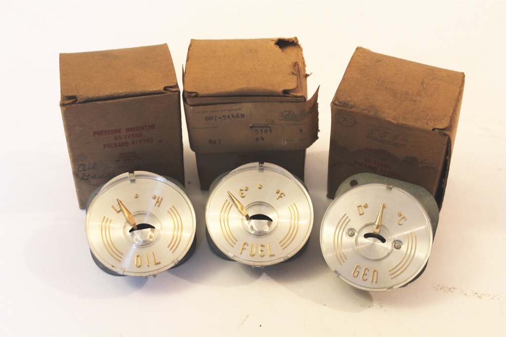 Set of Vintage 1950's Packard Gauges With Sending Unit