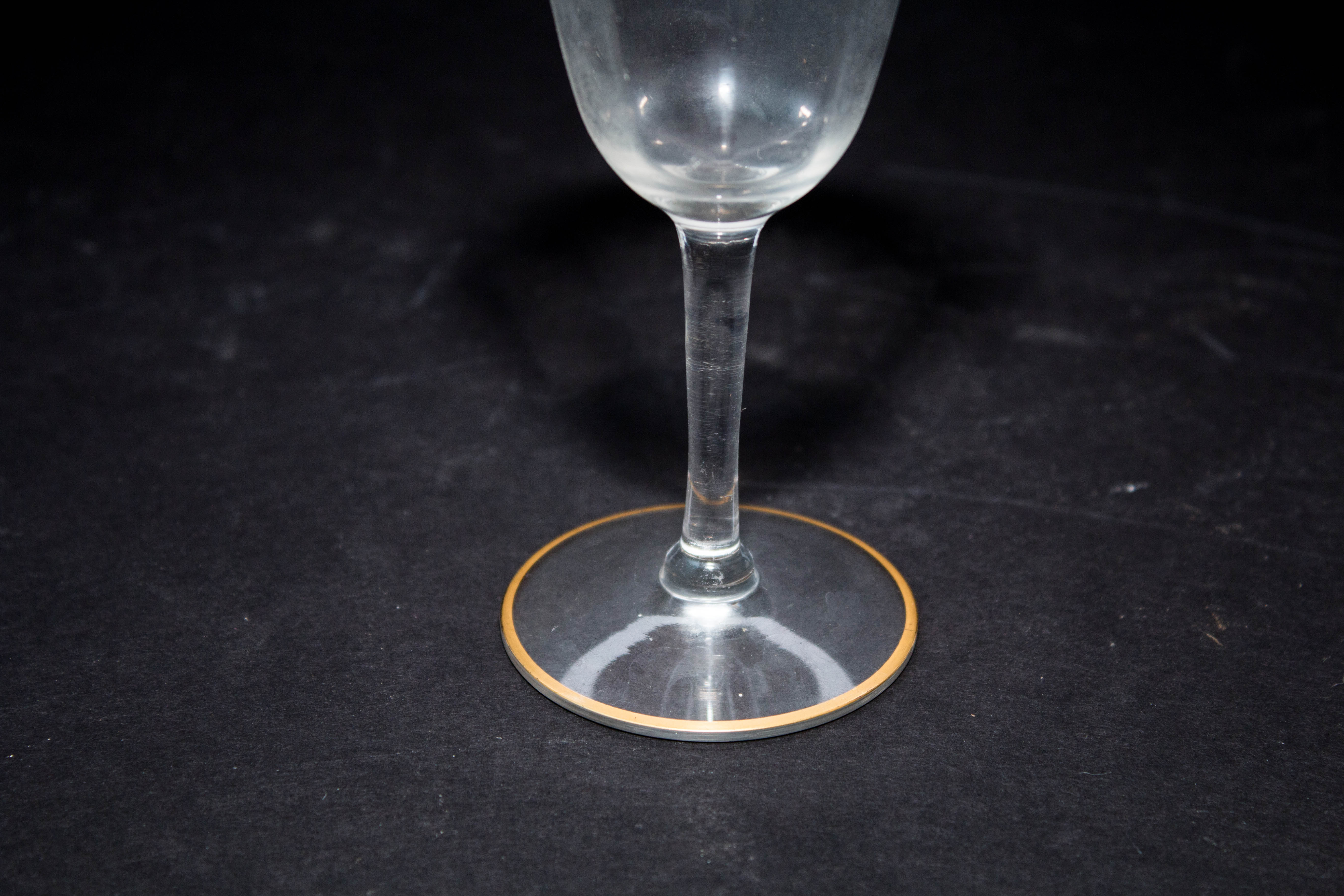 Trio of 24K Gold Rimmed Brandy Glasses