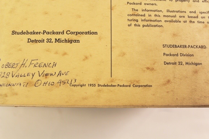 Group of Five Vintage Packard Service Manuals