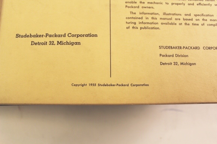 Group of Five Vintage Packard Service Manuals