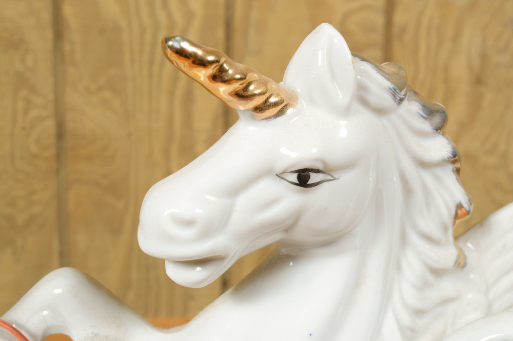 Ceramic Unicorn Pegasus Clock