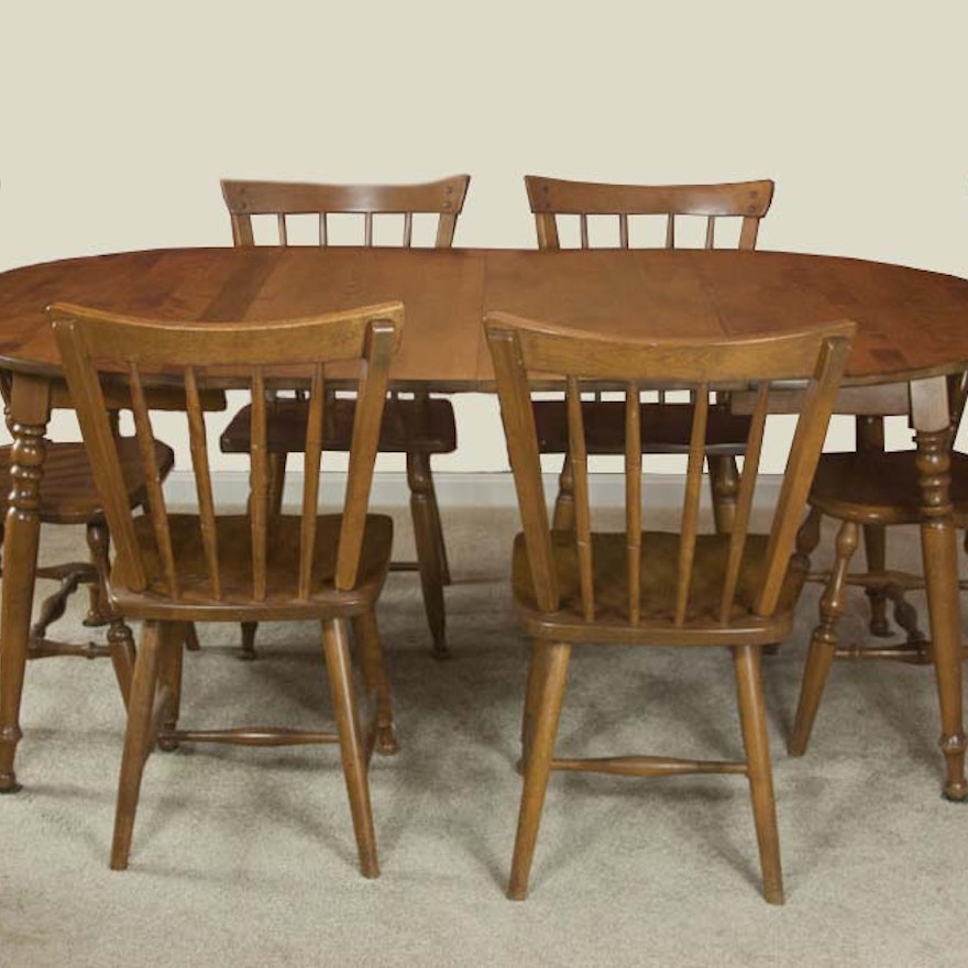 Vintage Maple Dining Room Table and Chairs