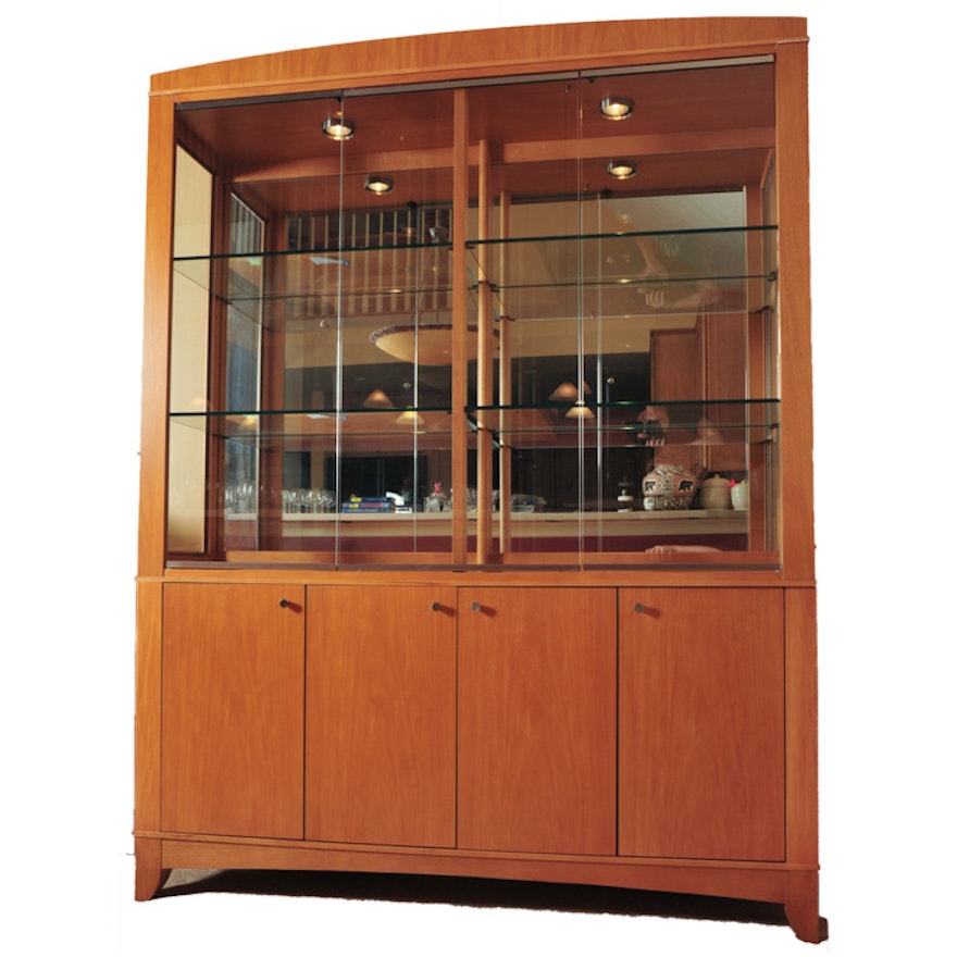 Blonde Ethan Allen Contemporary China Cabinet