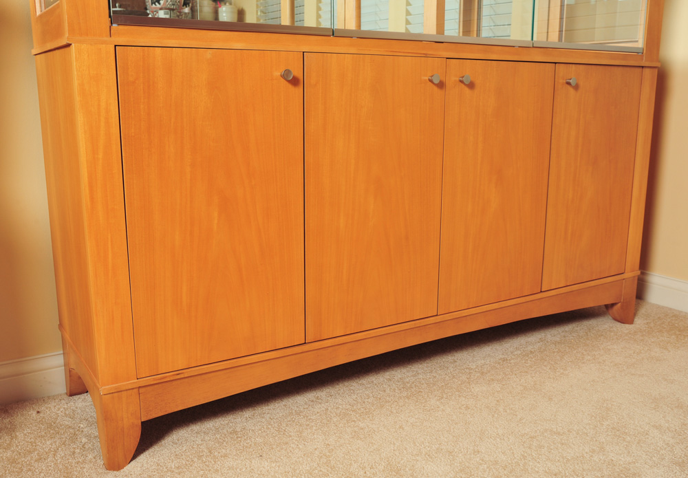 Blonde Ethan Allen Contemporary China Cabinet