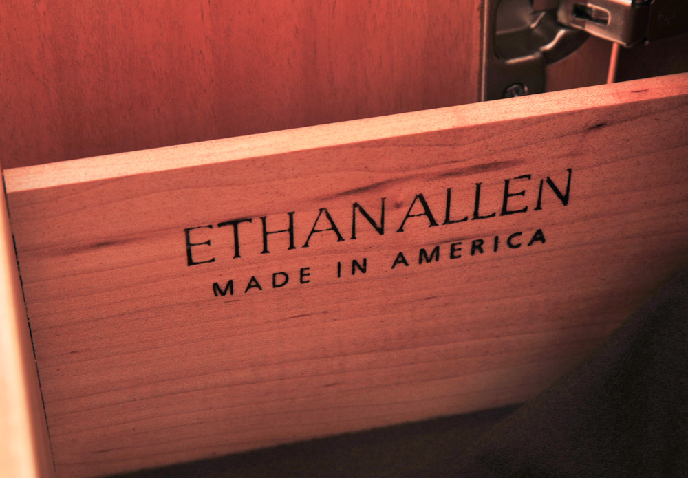 Blonde Ethan Allen Contemporary China Cabinet