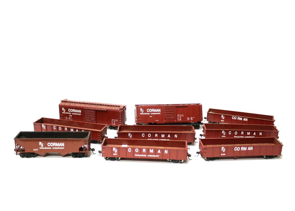 Collection of RJ Corman Model Train Cars