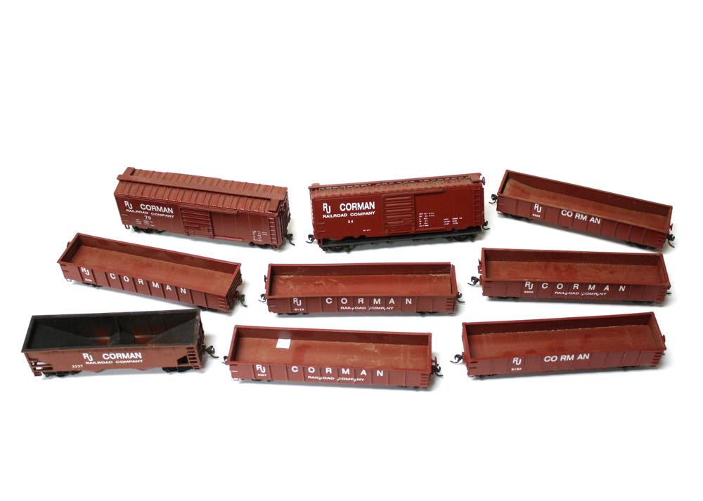Collection of RJ Corman Model Train Cars