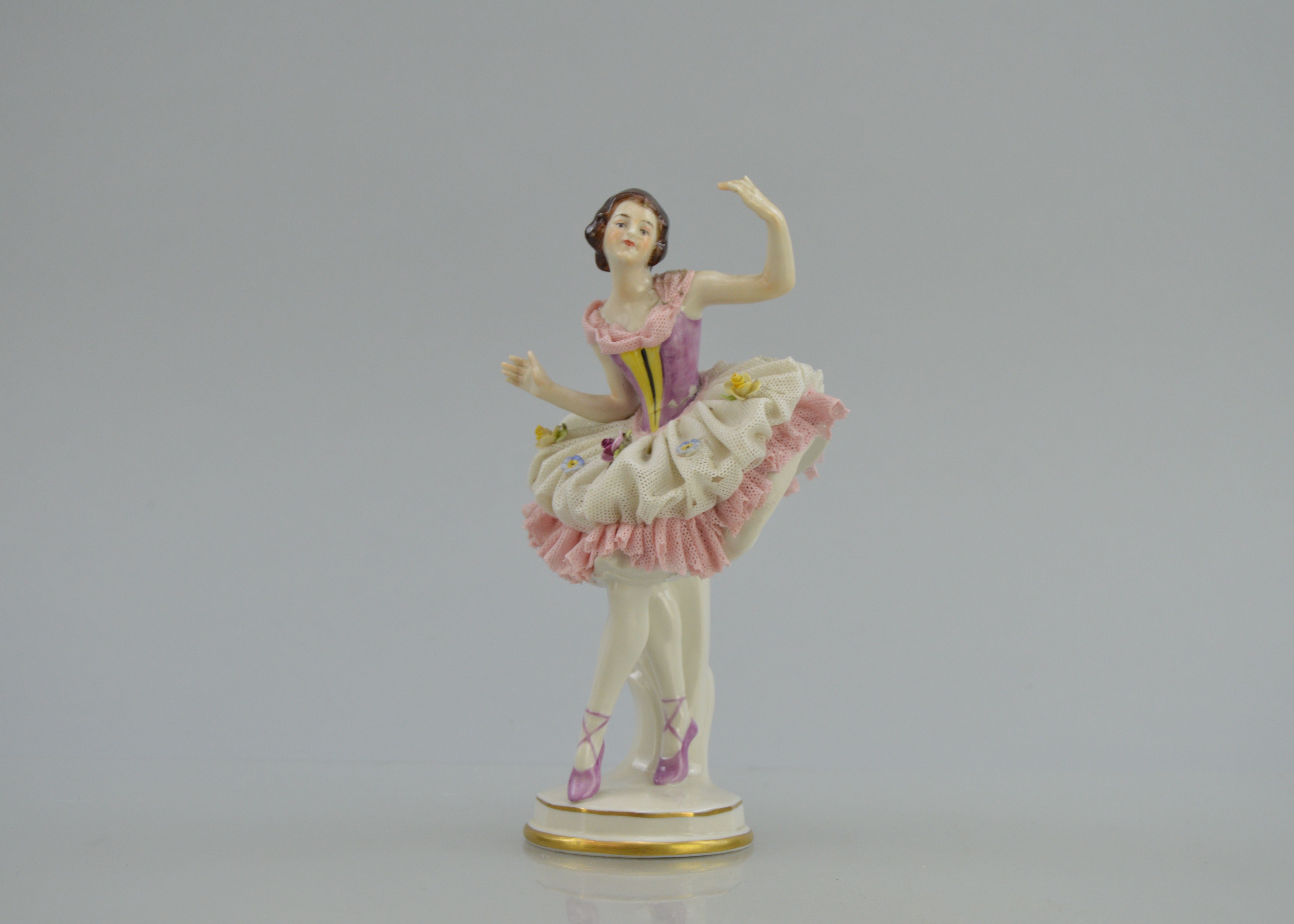 Volkstedt Dresden Lace Ballerina Figurine