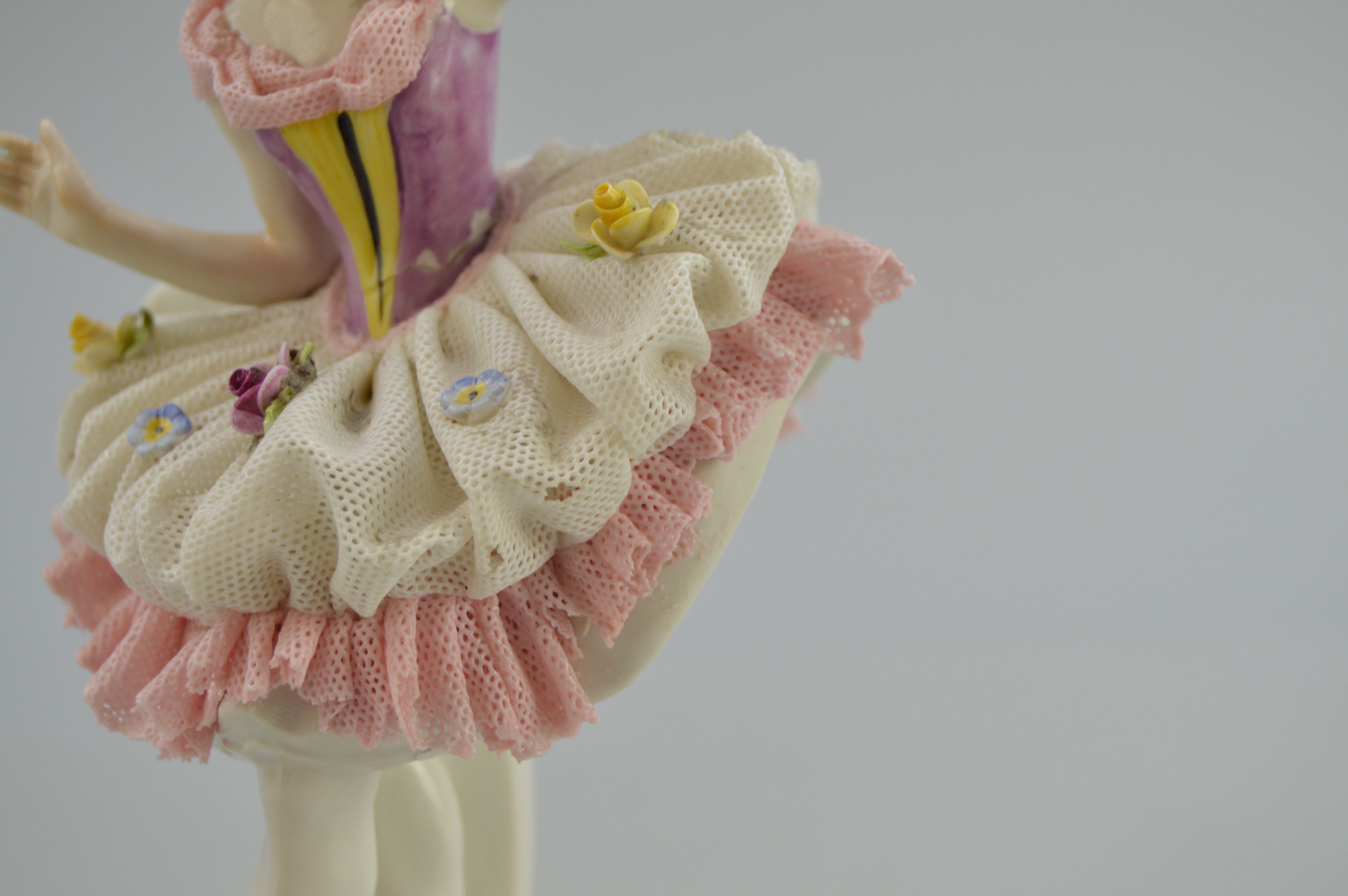 Volkstedt Dresden Lace Ballerina Figurine