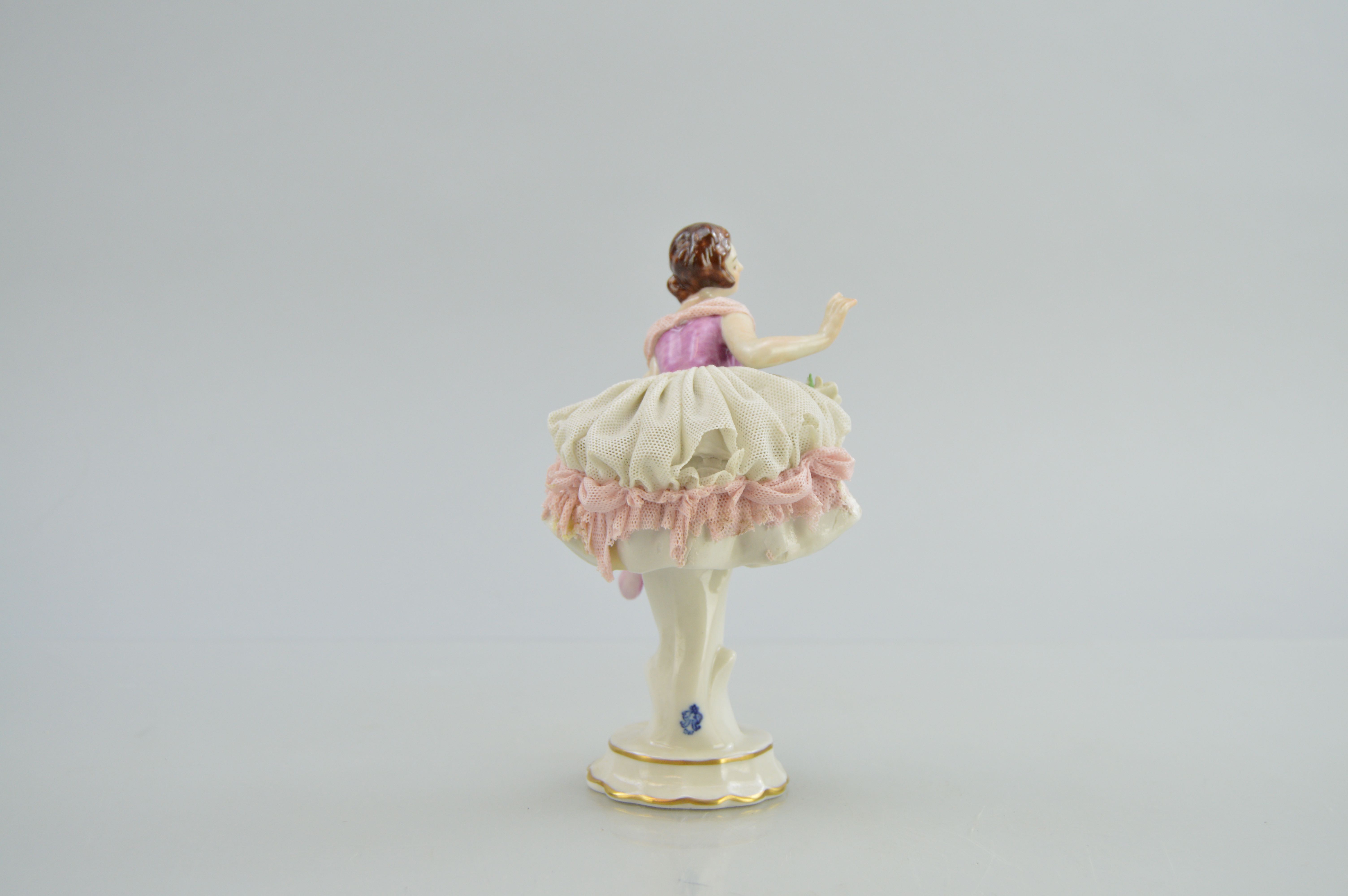 Volkstedt Dresden Lace Ballerina Figurine
