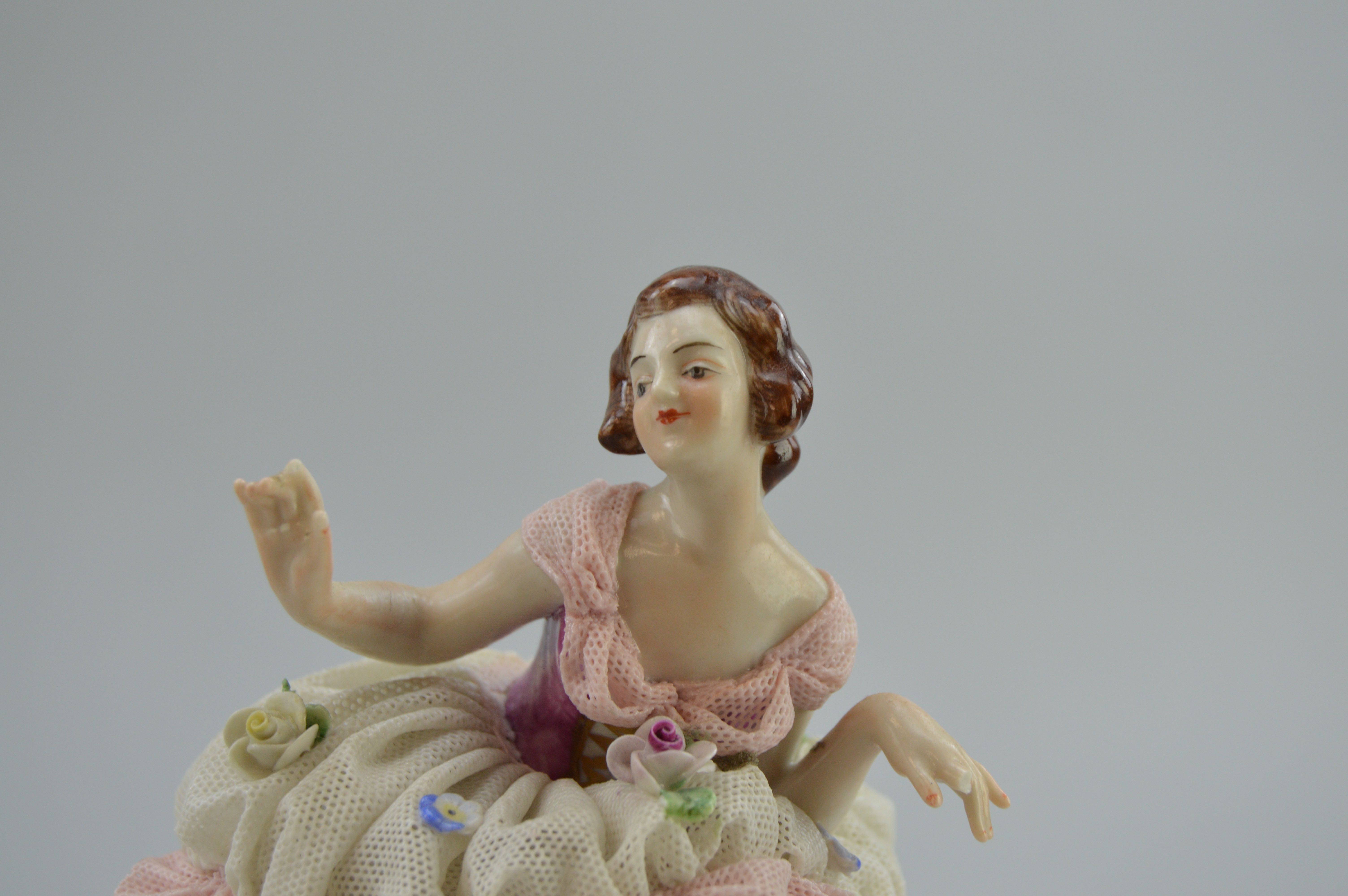Volkstedt Dresden Lace Ballerina Figurine