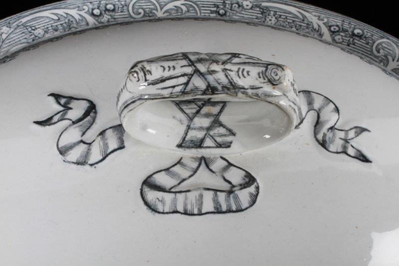 Antique Hill Pottery Rhine Lidded Serving Dish