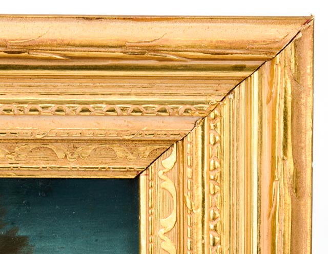 Original Antique Oil Painting of Shepherd Girl