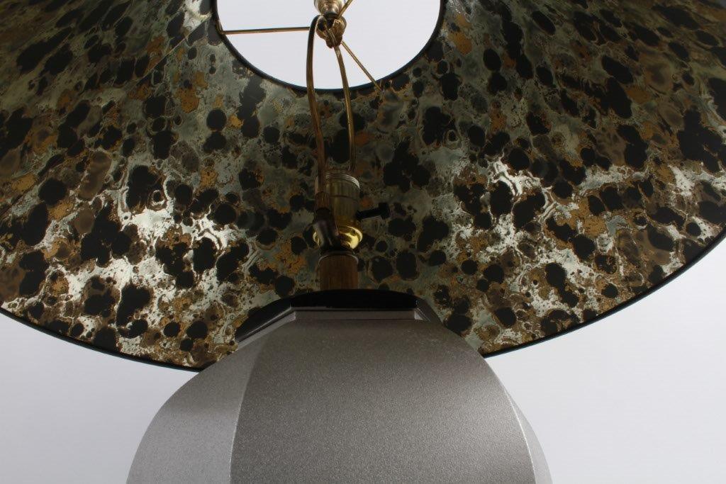 Frosted Chrome Metal Urn Style Table Lamp