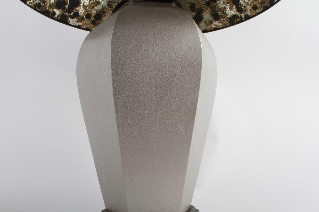 Frosted Chrome Metal Urn Style Table Lamp