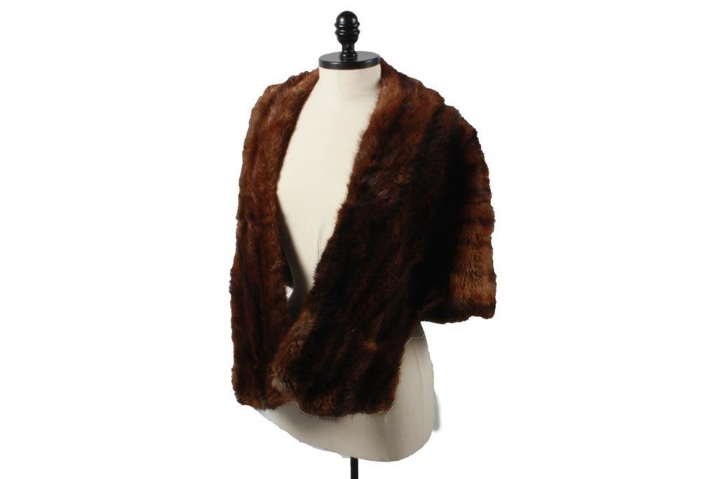 Vintage 1950s Muskrat Fur Stole