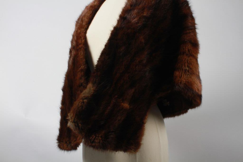 Vintage 1950s Muskrat Fur Stole