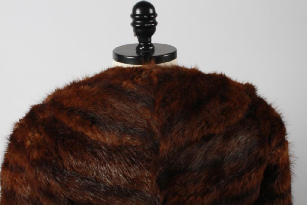 Vintage 1950s Muskrat Fur Stole