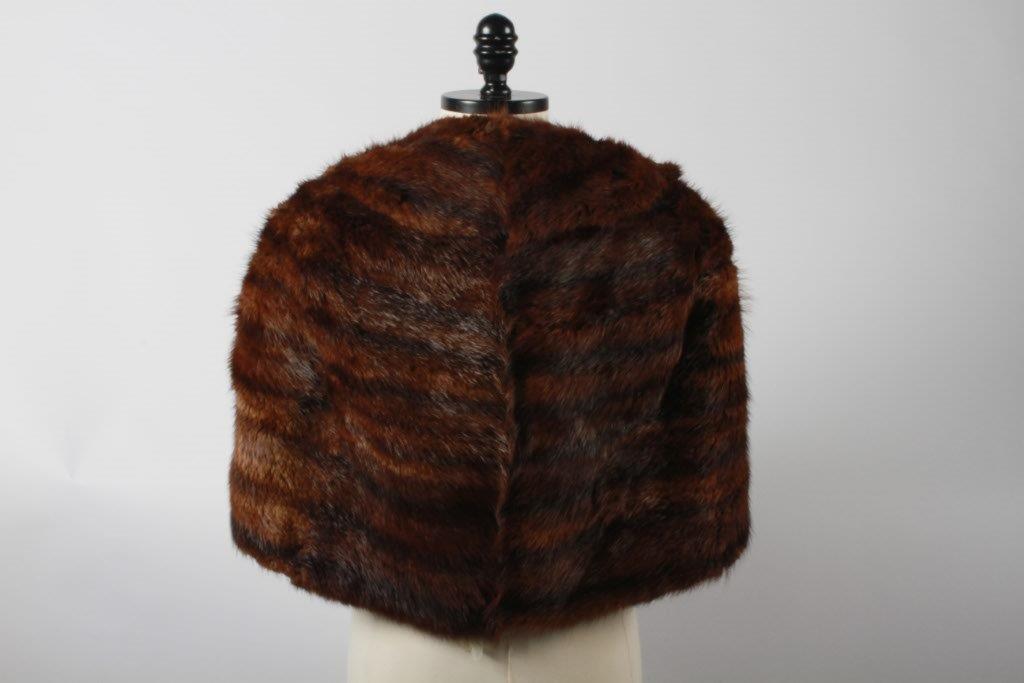 Vintage 1950s Muskrat Fur Stole