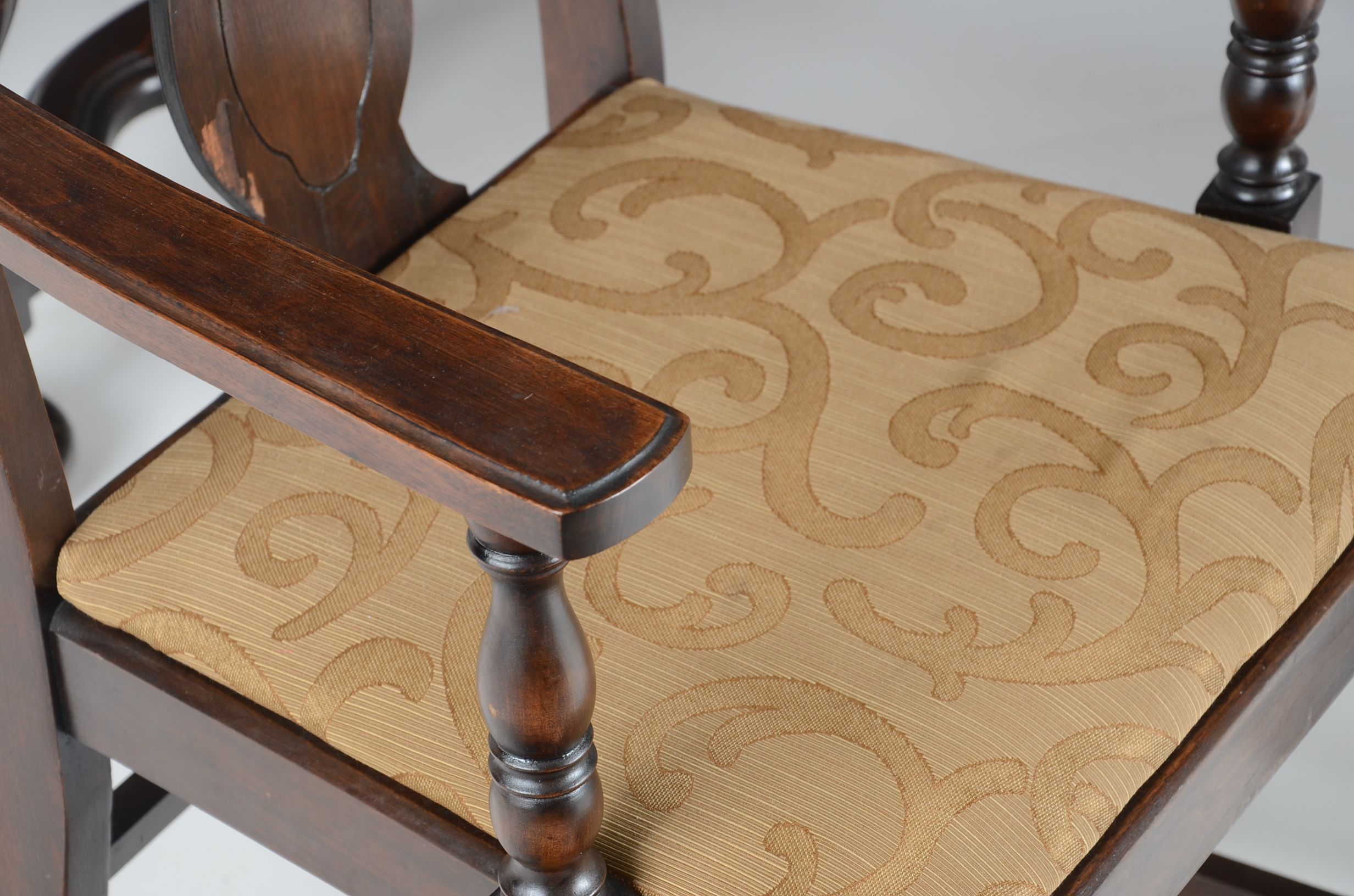 1920s Jacobean Style Dining Table and Six Chairs