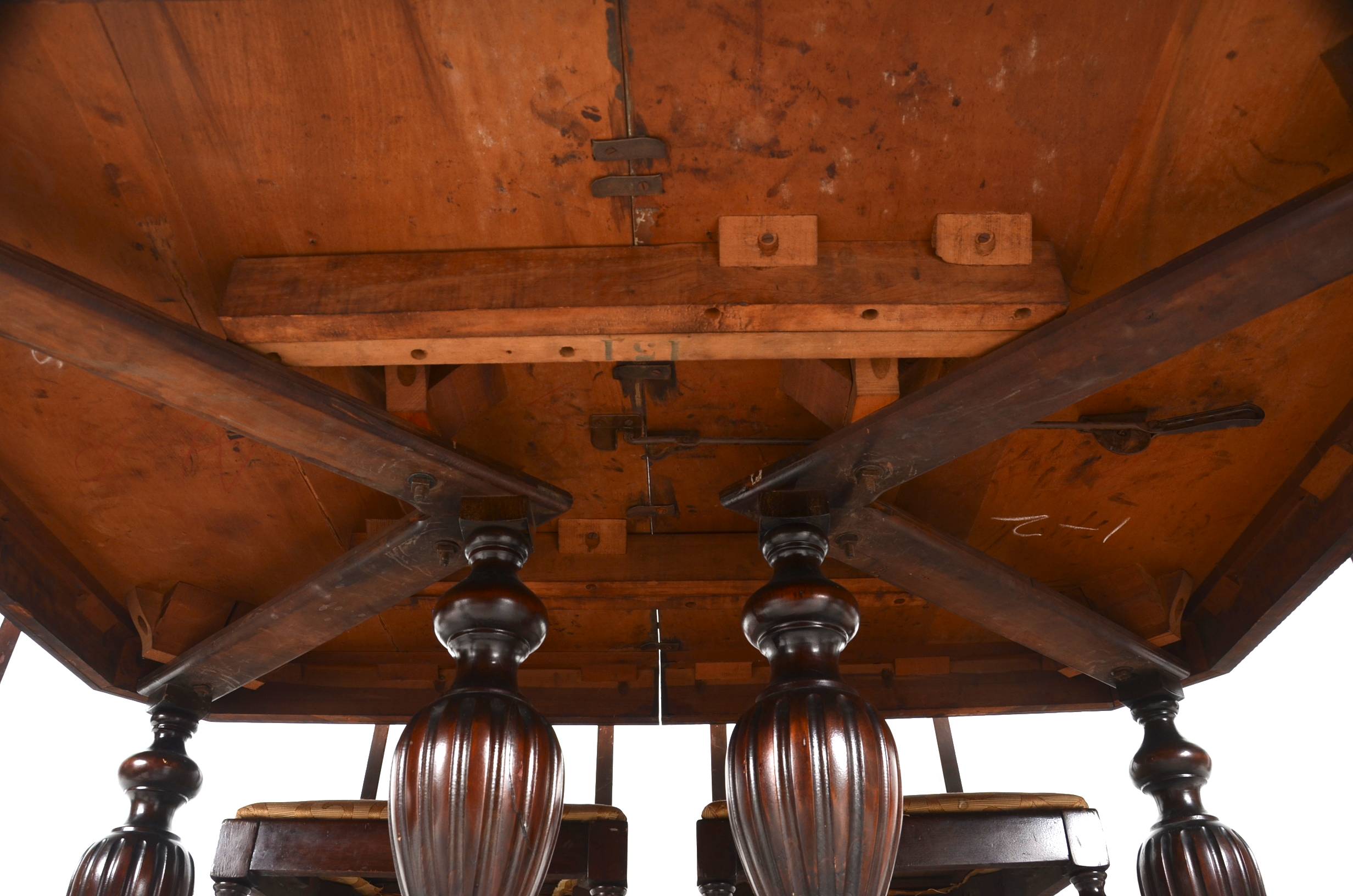 1920s Jacobean Style Dining Table and Six Chairs
