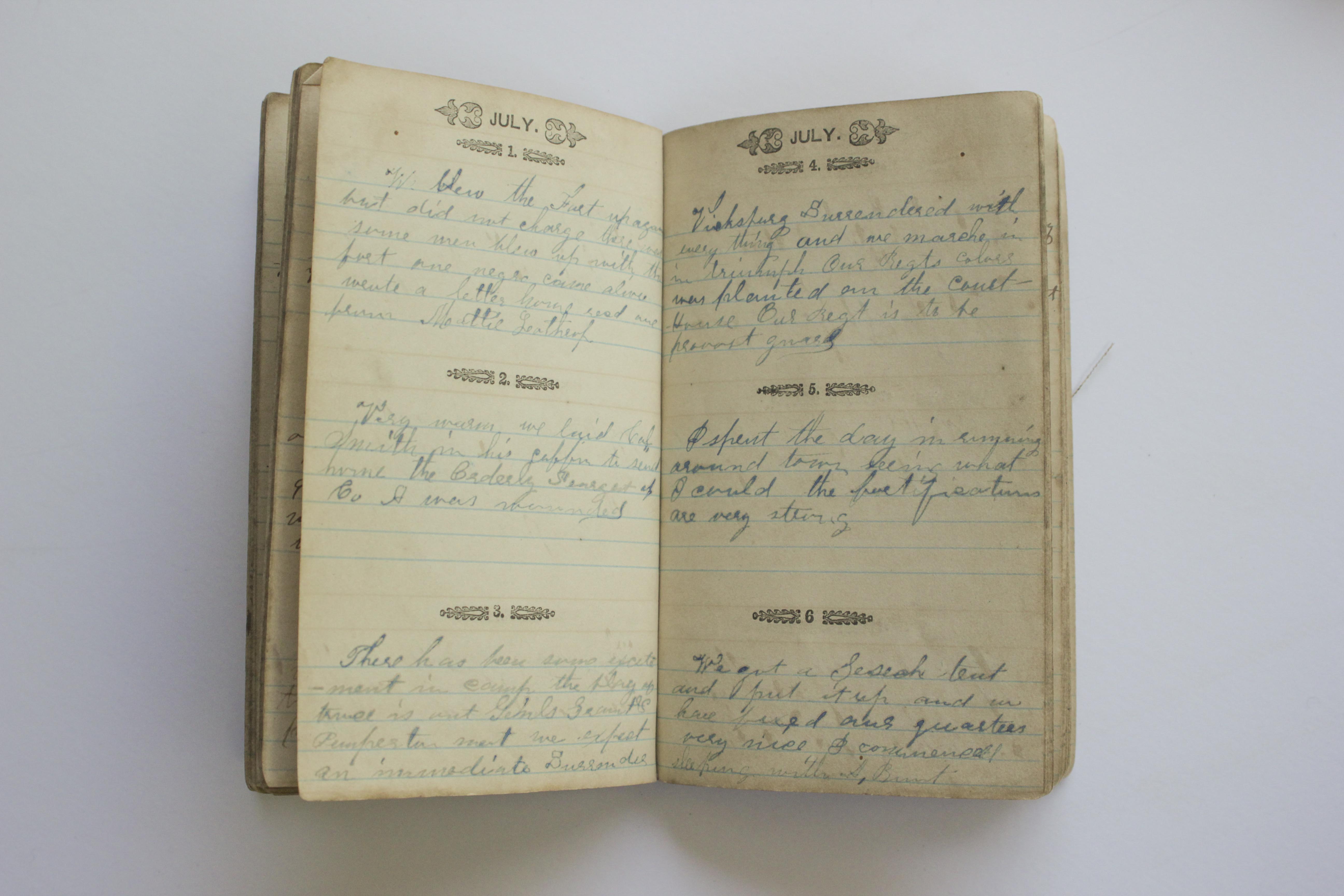 1863-1864 Daily Journal of Civil War Soldier Battle of Vicksburg