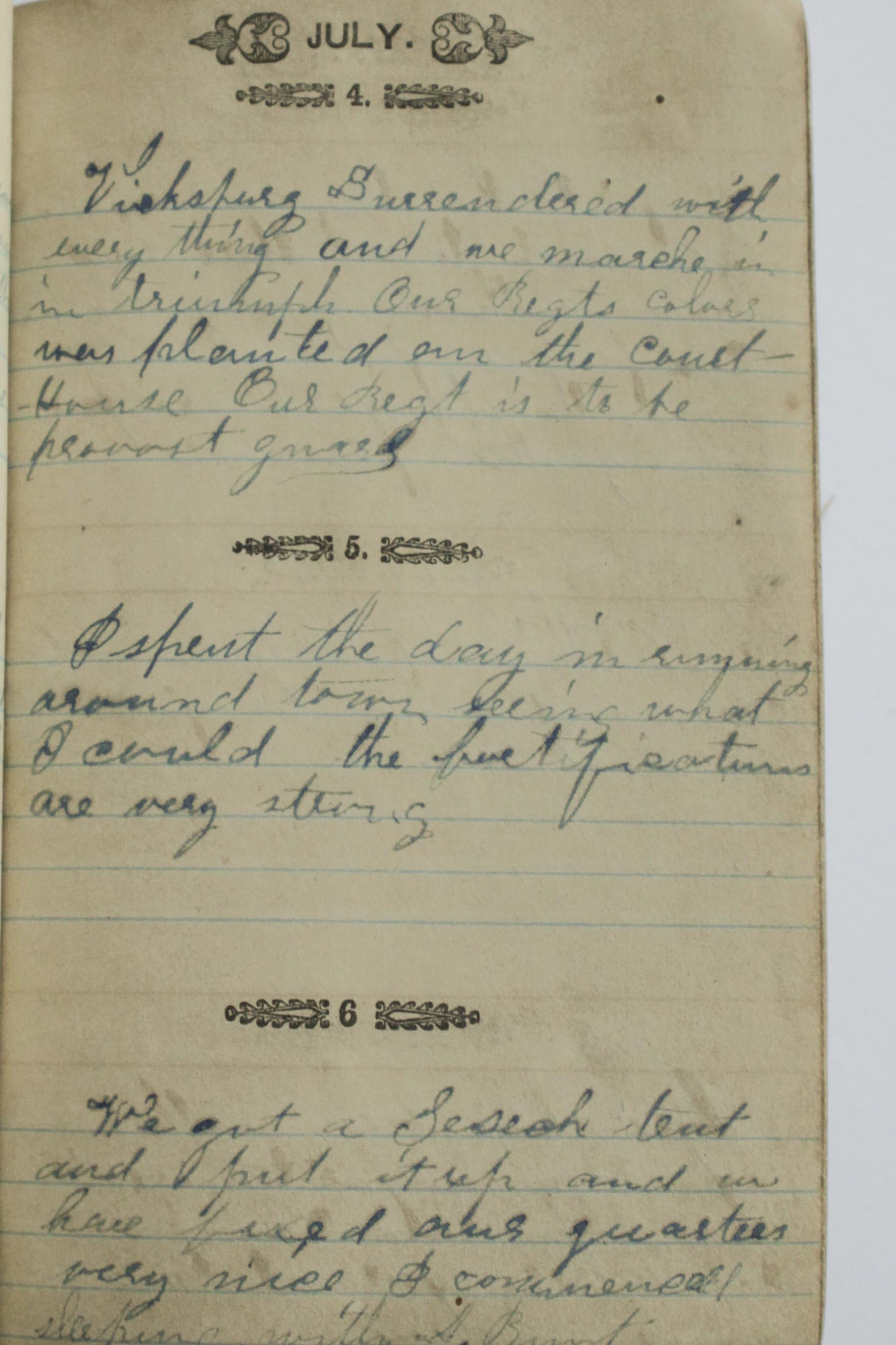 1863-1864 Daily Journal of Civil War Soldier Battle of Vicksburg