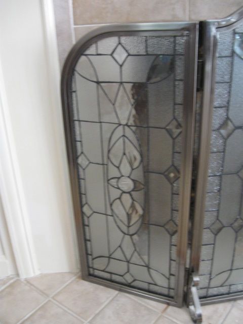 Beveled Glass Fire Screen