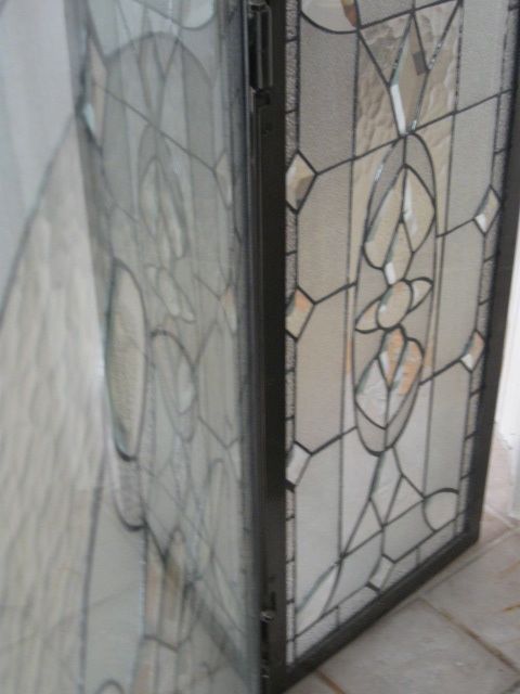Beveled Glass Fire Screen