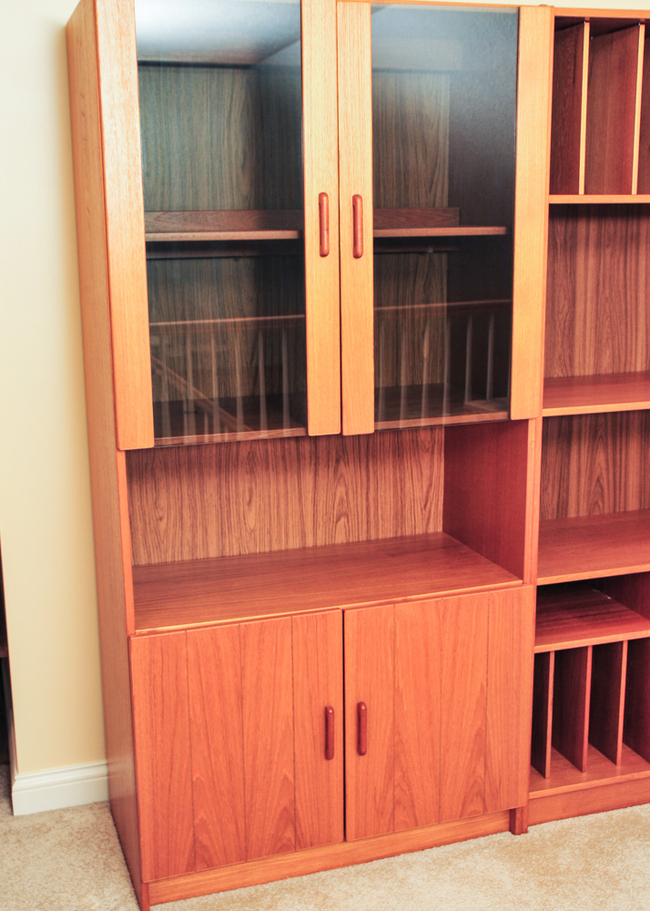 Danish Modern Teak Three-Piece Shelving and Display Unit