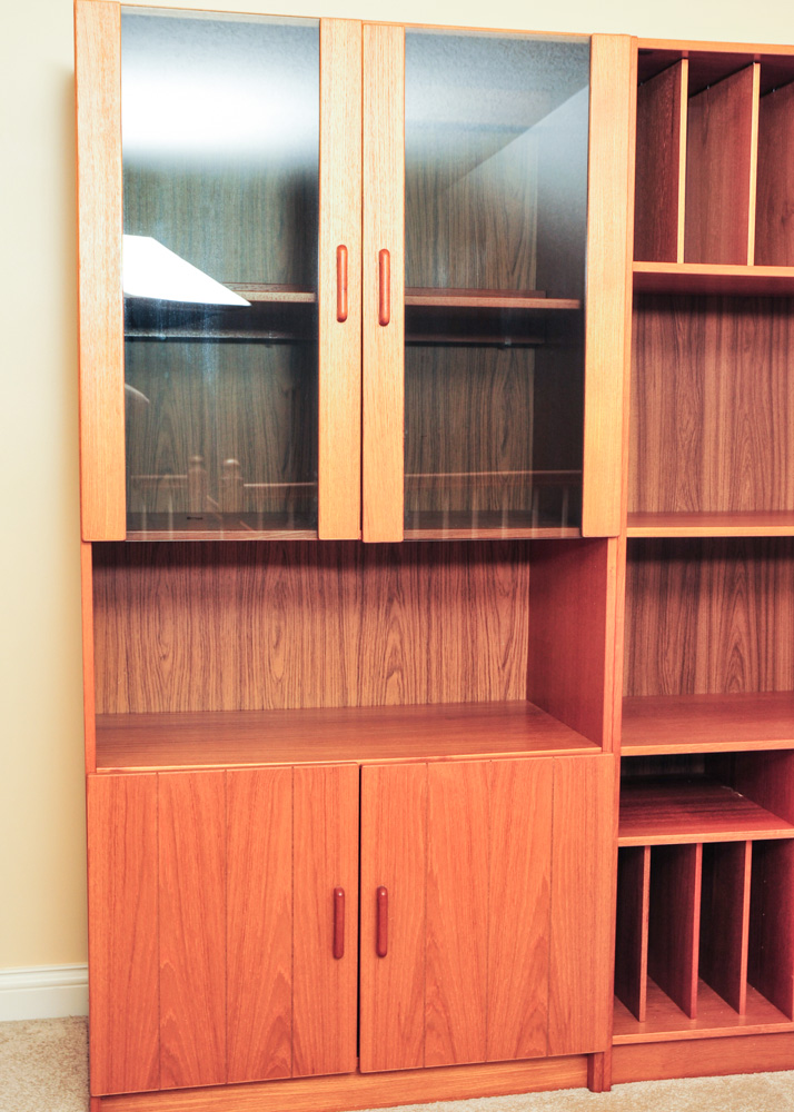 Danish Modern Teak Three-Piece Shelving and Display Unit