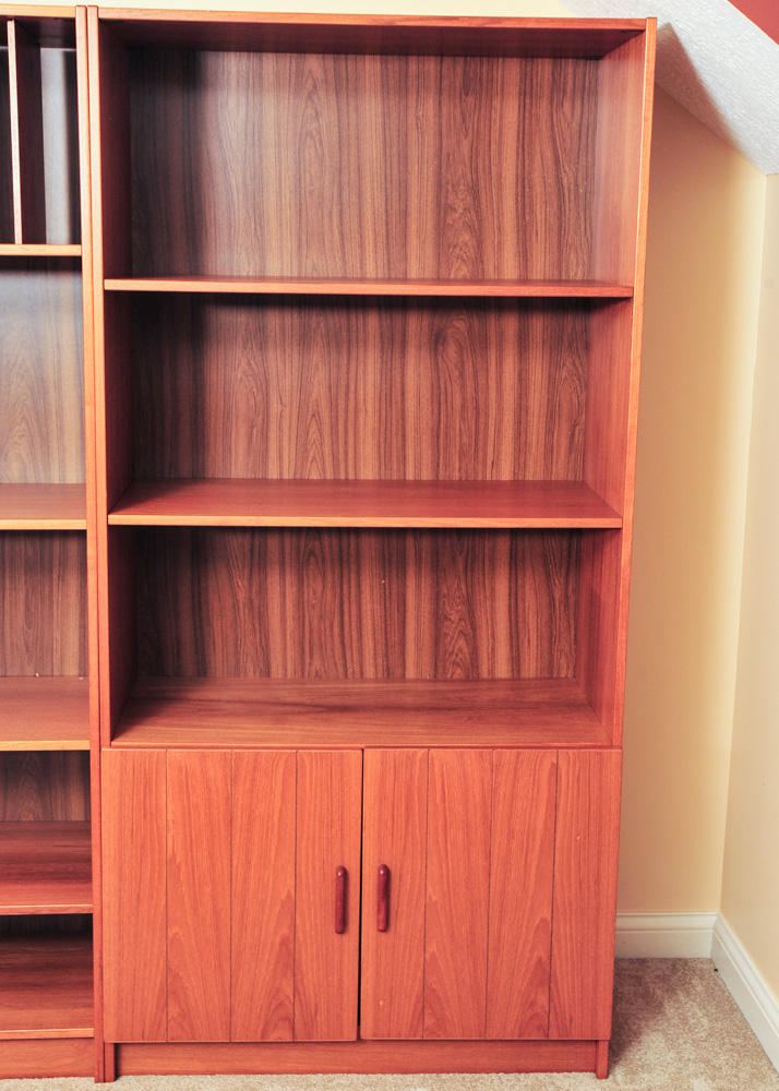 Danish Modern Teak Three-Piece Shelving and Display Unit