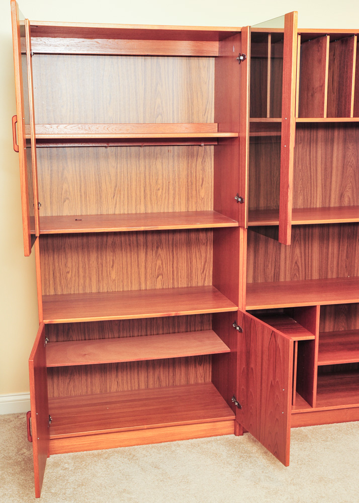 Danish Modern Teak Three-Piece Shelving and Display Unit