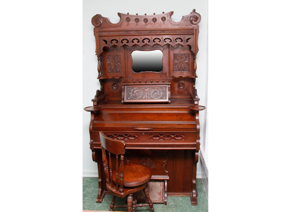 Cornish Company Antique Pump Organ with Chair