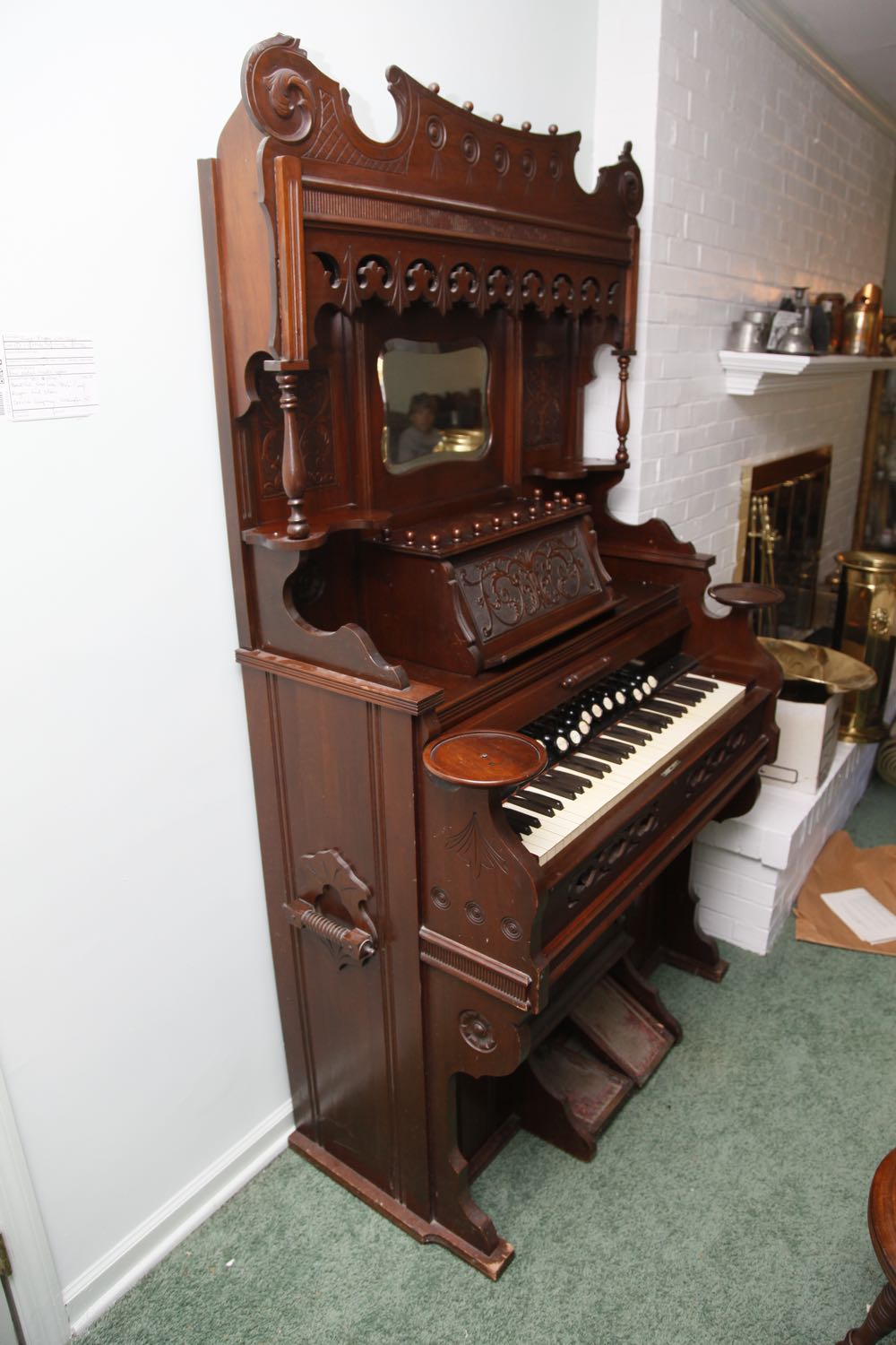 Cornish Company Antique Pump Organ with Chair