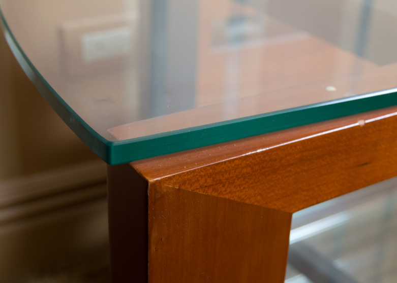 BDI Natural Cherry Glass Top TV Stand