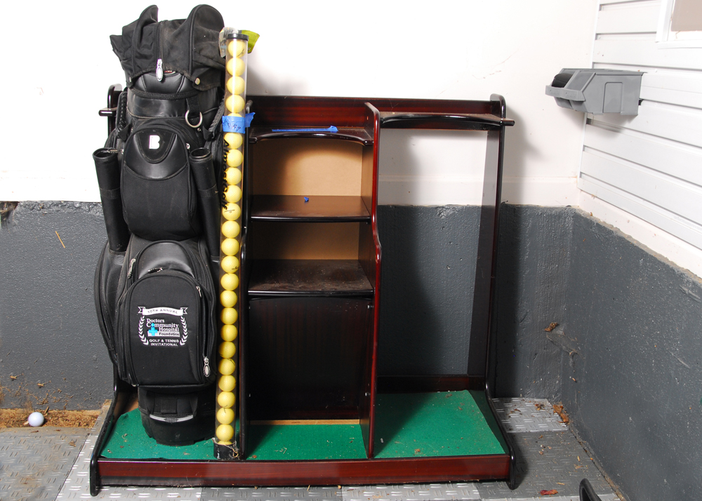 Golf Bag Organizer Rack and Equipment